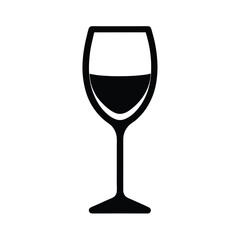 Wine Glass Icon Black Silhouette
