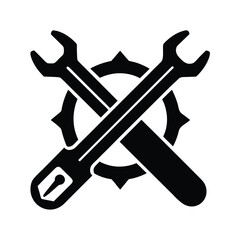 Crossed Wrenches Gear Repair Icon