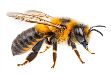 Bee is standing on a white background