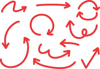 ベクターのペンの手書きの矢印セット 黒 矢印ハート装飾要素線画手描きスケッチ