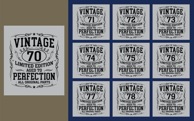Naklejka premium Vintage 70 limited edition t shirt design