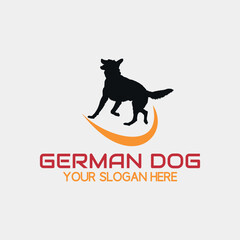 Naklejka premium german dog breeding logo design vector