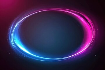 Abstract glowing oval frame, dark background, digital art, website design