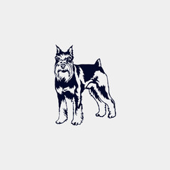 german dog breeding logo design vector