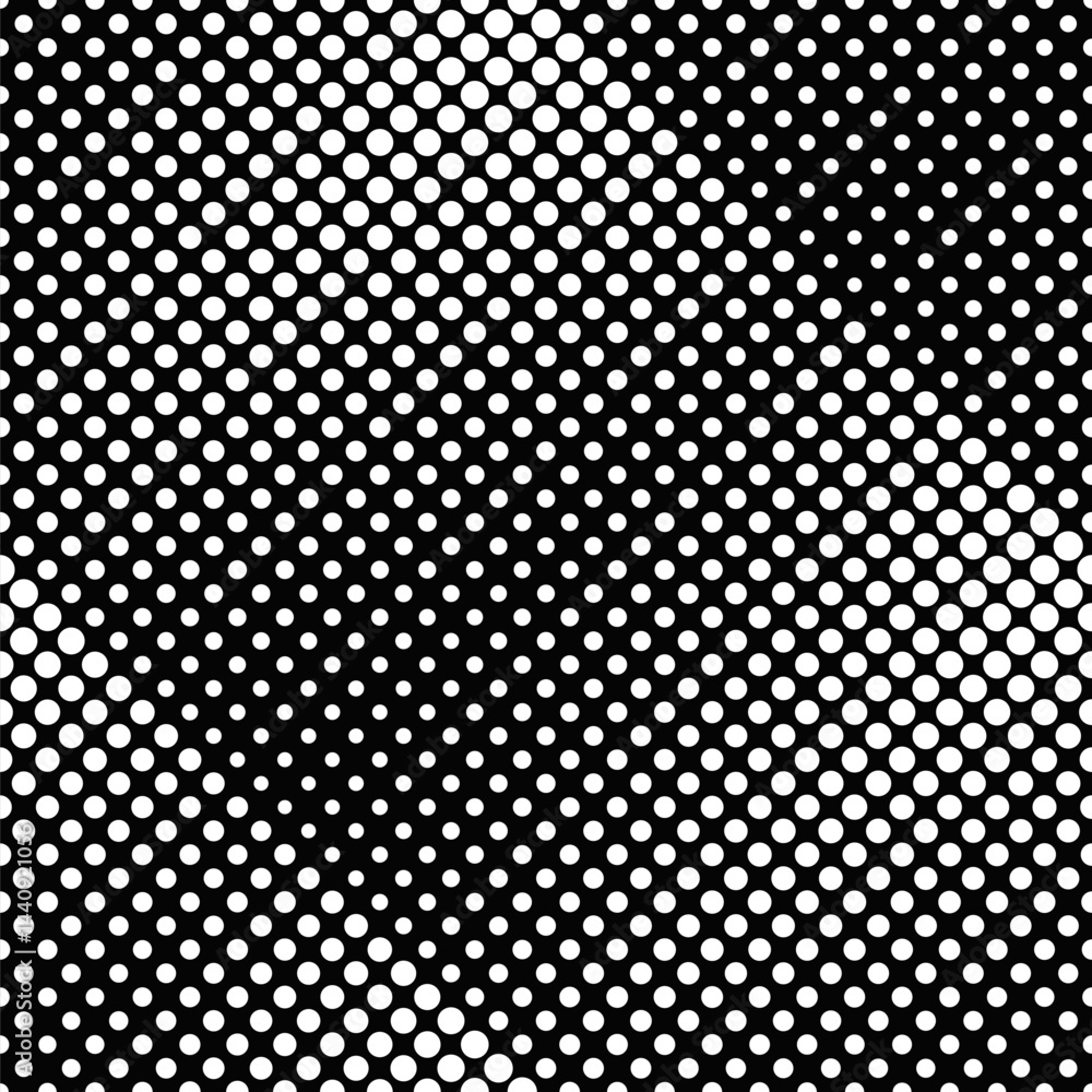 Poster abstract seamless dot pattern background design - black and white vector illustration from dots