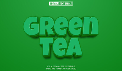 Editable 3d text style effect - Green Tea text effect Template