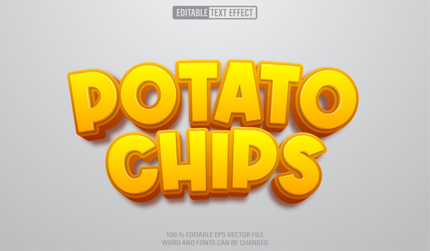Editable 3d text style effect - Potato Chips text effect Template