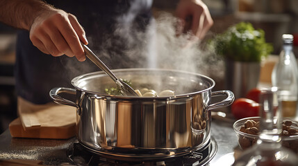 Cooking in a Stainless Steel Pot