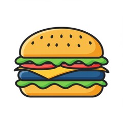 Playful Line Art Hamburger Icon