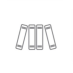 Minimalist Line Art Icon of Books in a Row