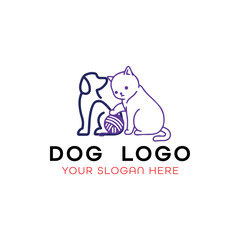dog training grooming paw logo design vector