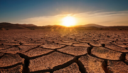 cracked earth drought climate sunset high resolution hd photo