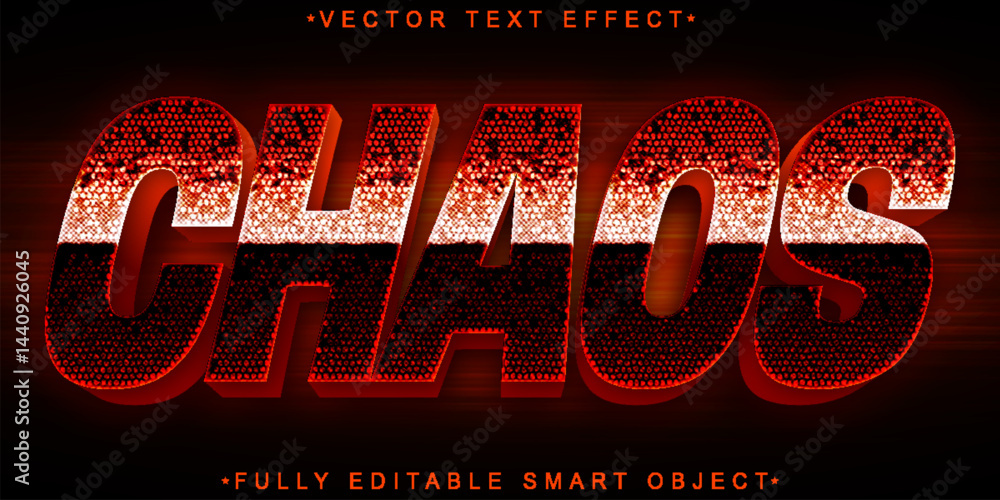 Poster worn chaos vector fully editable smart object text effect