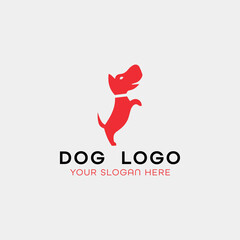 dog training grooming paw logo design vector