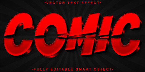 Cartoon Comic Book Vector Editable Text Effect Template