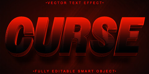 Horror Red Evil Curse Vector Fully Editable Smart Object Text Effect