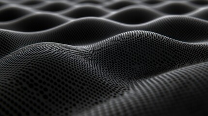 Naklejka premium Black, textured waves pattern. Abstract design close-up