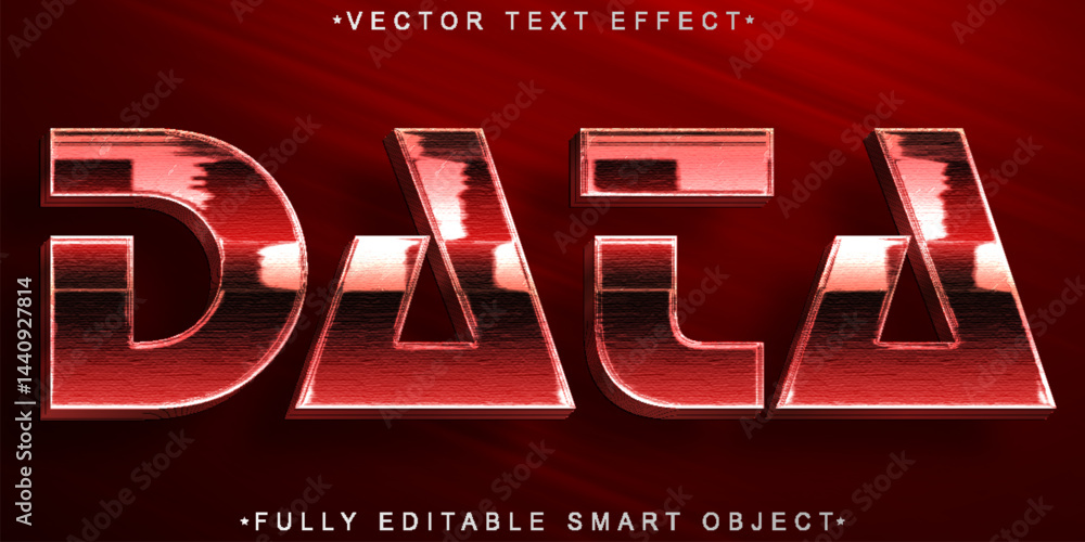 Aufkleber red data vector fully editable smart object text effect