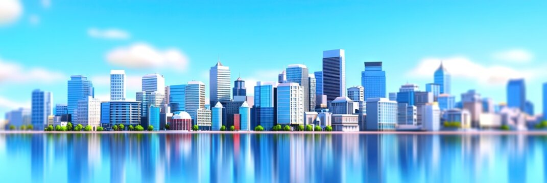 3d animation cape town south africa downtown skyline -