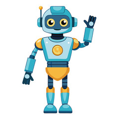 Robot waving Vector 