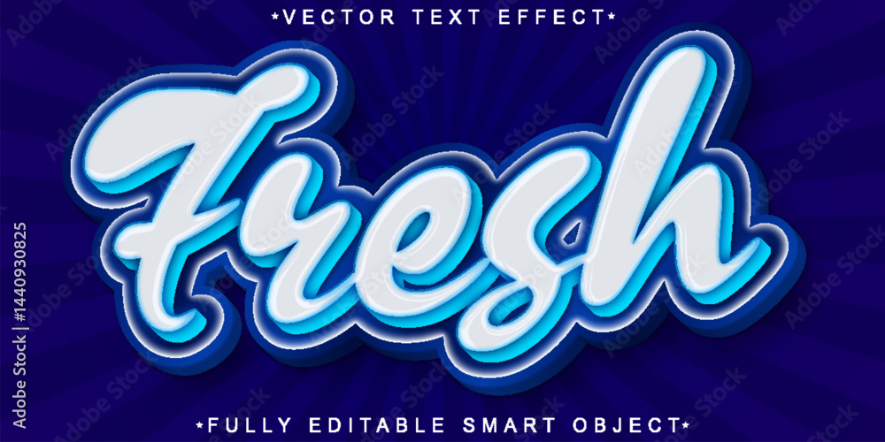 Aufkleber blue nature fresh vector fully editable smart object text effect