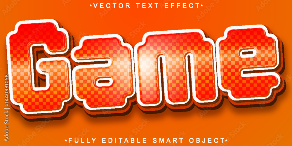 Poster cartoon orange game vector fully editable smart object text effect