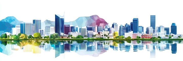 Naklejka premium 3d vector cape town south africa downtown skyline