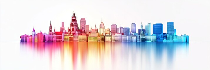 Naklejka premium 3d vector munich germany downtown skyline 