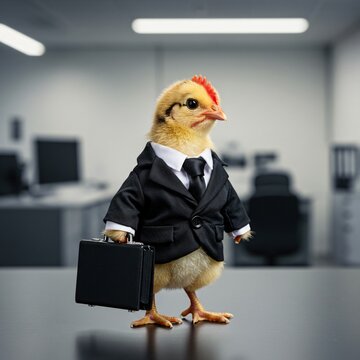 Adorable Chick in Business Suit Humorous Office Photo