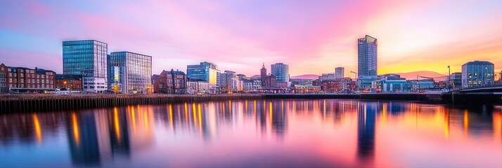 Naklejka premium anime belfast downtown skyline 