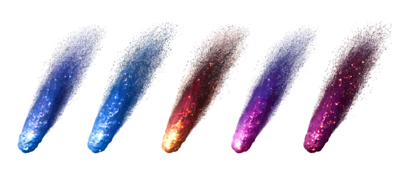 Pack of Comets Against Transparent Background for Space Branding, Astronomy Promotion, or Science Design Projects