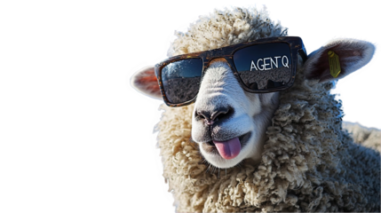 Cool sheep wearing sunglasses agentq funny animal photo wool farm cute on transparent background