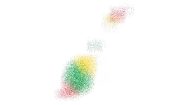 Grenada outline map animation with flag colors