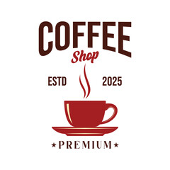 Coffee shop logo emblem vector design
