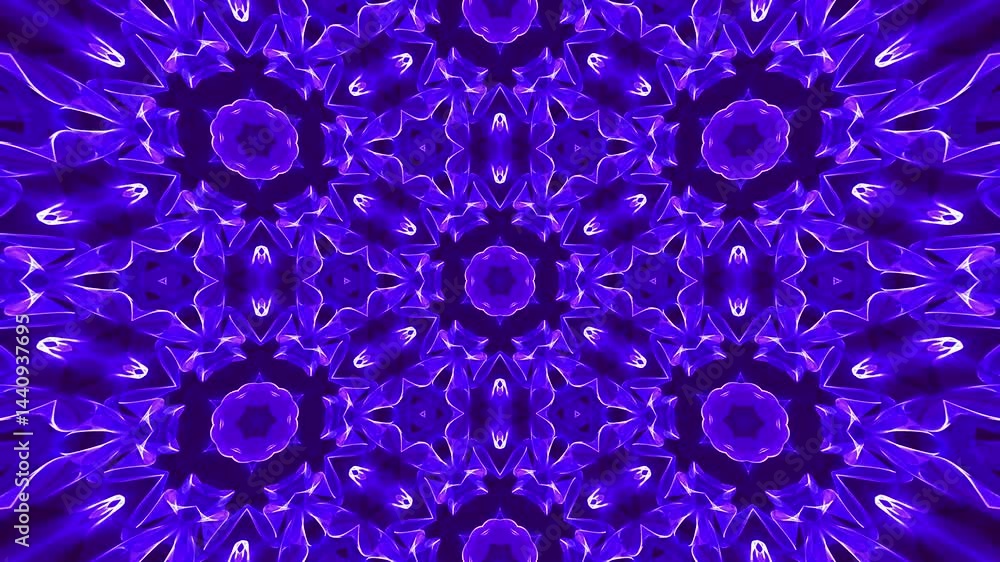 Poster abstract animation of colorful kaleidoscopic geometric pattern. kaleidoscopic background design. hyp