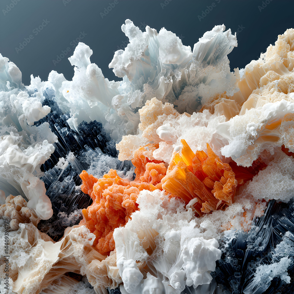 Aufkleber abstract artwork featuring crystalline formations in various colors. ideal for digital art or textur