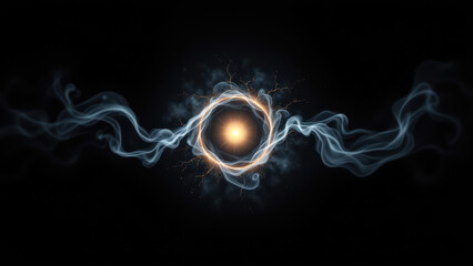 Stunning CGI representation of an atomic explosion with a detailed fiery and explosive ring center.