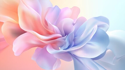 Fototapeta premium Delicate, flowing forms in soft pastel hues.