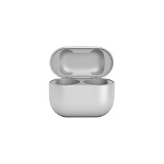 Modern wireless earbuds in a charging case.