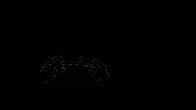 Warsaw, drone show, Boleslaw Chrobry's crown, spectacle. Show on the occasion of the millennium of the coronation of Bolesław Chrobry