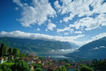 Timelapse captures stunning clouds over a serene lake and mountains, Timelapse With Beautiful Clouds Moving