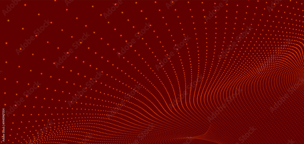 Poster futuristic dot wave. abstract digital particle wave. technology background. colored musical wave. li