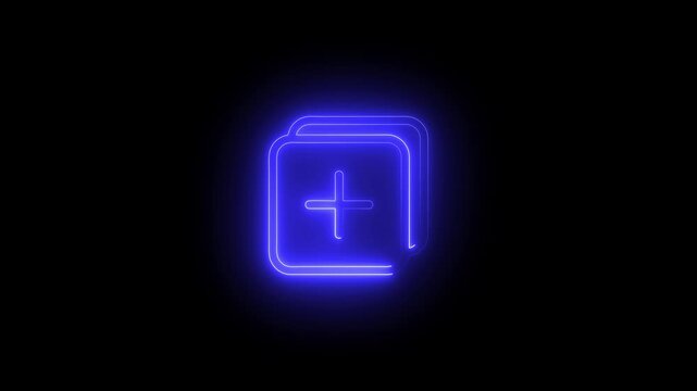 a glowing neon new tab icon HD video on black background