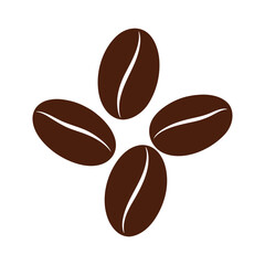 Stylized Coffee Beans Icon Set.