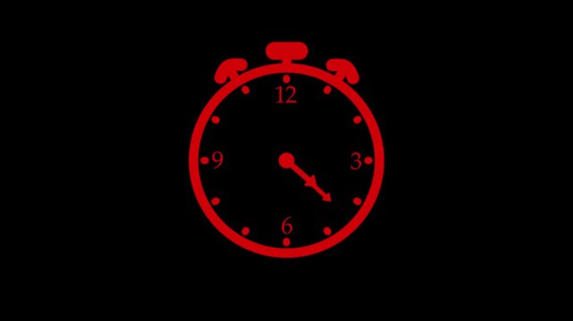 Minimalist Animated Countdown on Stopwatch Analog Clock Face