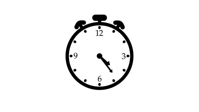Minimalist Animated Countdown on Stopwatch Analog Clock Face