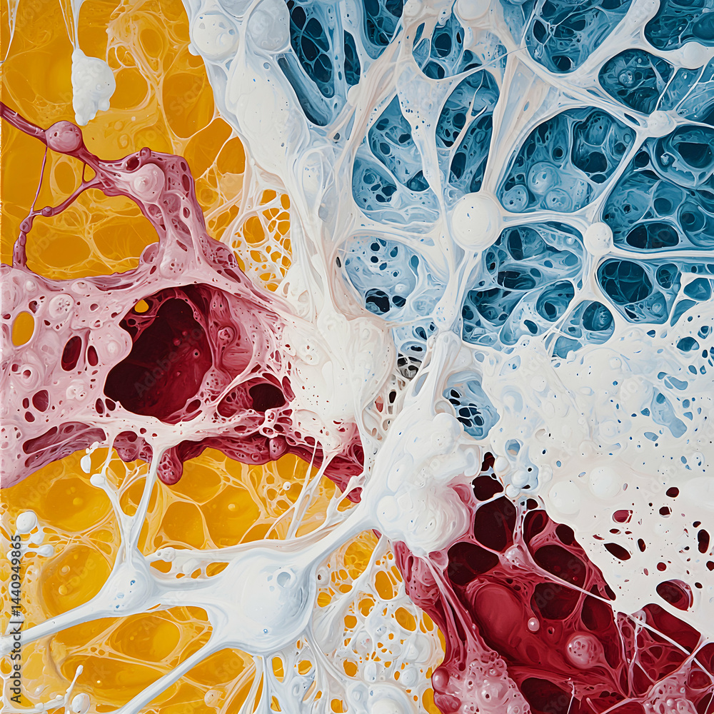 Poster abstract fluid art with layers of color and texture. perfect for textiles or digital art projects. e
