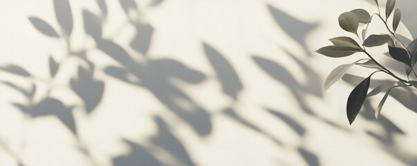 Delicate plant shadows on a light background.