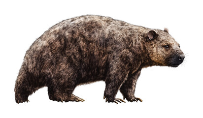 Fototapeta premium Wombat for Australian Wildlife and Nature Decor - Isolated on White Background