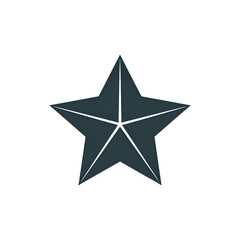 Obraz premium Black and white star vector icon